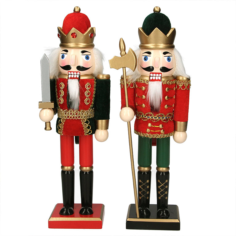 Pair wood Christmas nutcracker decoration